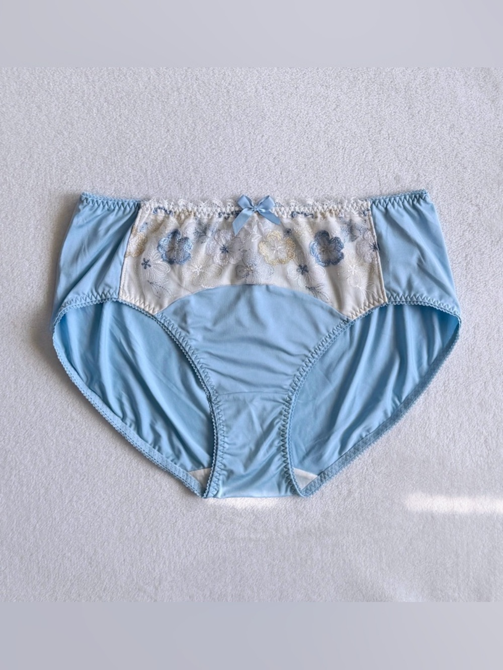 US-L/JP-4L Japanese Brand High Quality Glittery Floral Embroidery Nylon Panties